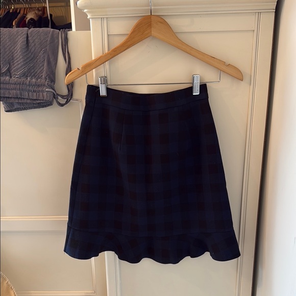 Zara Plaid Navy Skirt - Picture 5 of 6